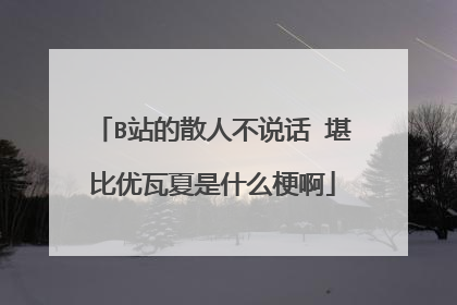 B站的散人不说话 堪比优瓦夏是什么梗啊