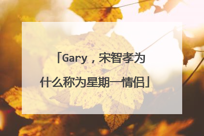 Gary，宋智孝为什么称为星期一情侣