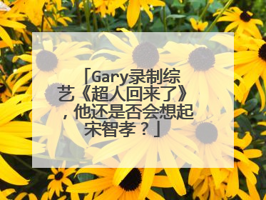 Gary录制综艺《超人回来了》,他还是否会想起宋智孝?