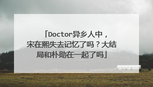 Doctor异乡人中,宋在熙失去记忆了吗?大结局和朴勋在一起了吗