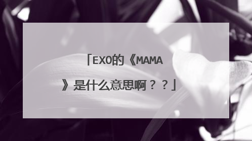 EXO的《MAMA》是什么意思啊??