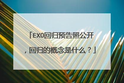 EXO回归预告照公开,回归的概念是什么?