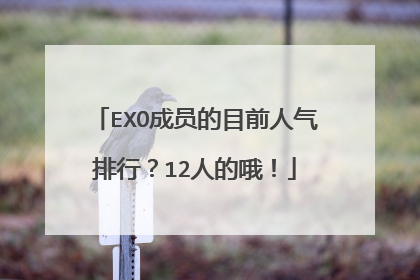 EXO成员的目前人气排行？12人的哦！