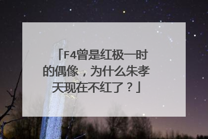 F4曾是红极一时的偶像，为什么朱孝天现在不红了？