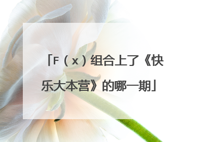 F(x)组合上了《快乐大本营》的哪一期