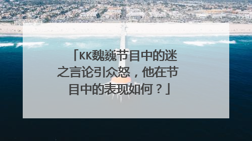 KK魏巍节目中的迷之言论引众怒，他在节目中的表现如何？