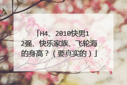 H4、2010快男12强、快乐家族、飞轮海的身高?(要真实的)