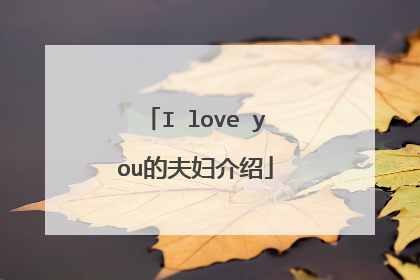 I love you的夫妇介绍
