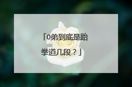 O弟到底是跆拳道几段？