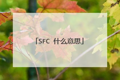 SFC 什么意思