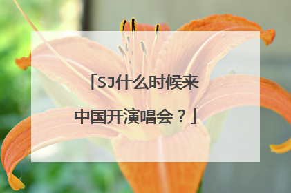 SJ什么时候来中国开演唱会？