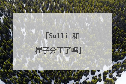 Sulli 和崔子分手了吗