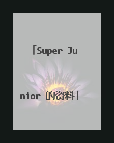 Super Junior 的资料