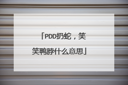 PDD扔蛇，笑笑鸭脖什么意思