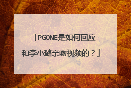 PGONE是如何回应和李小璐亲吻视频的？