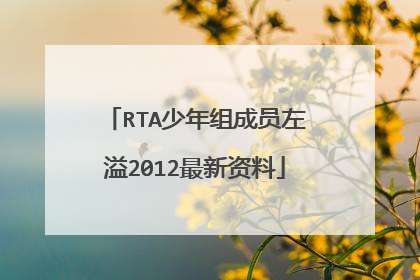 RTA少年组成员左溢2012最新资料
