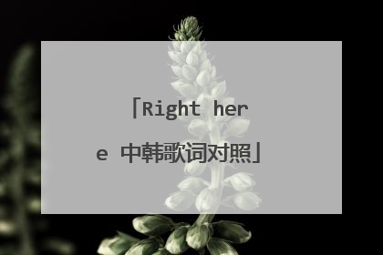 Right here 中韩歌词对照