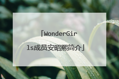 WonderGirls成员安昭熙简介