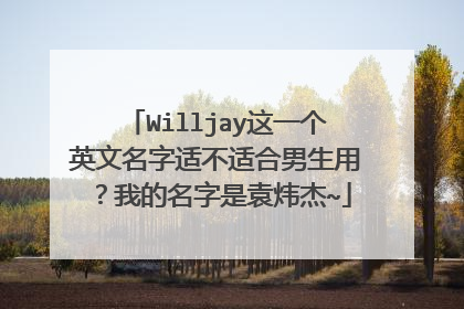 Willjay这一个英文名字适不适合男生用?我的名字是袁炜杰~