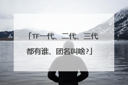 TF一代、二代、三代都有谁、团名叫啥?
