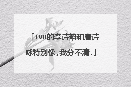 TVB的李诗韵和唐诗咏特别像,我分不清.