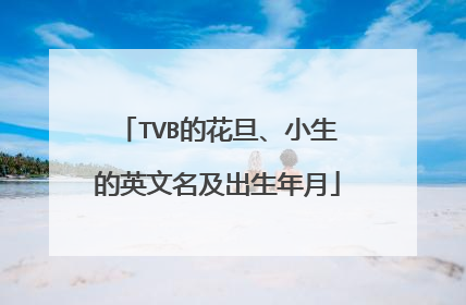 TVB的花旦、小生的英文名及出生年月