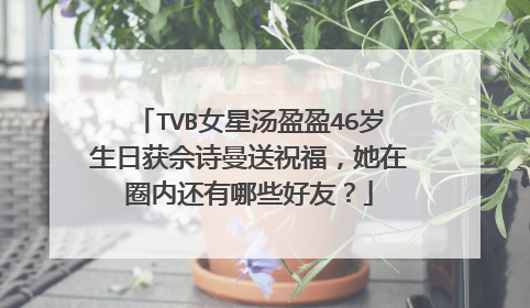 TVB女星汤盈盈46岁生日获佘诗曼送祝福,她在圈内还有哪些好友?