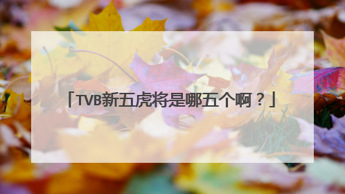 TVB新五虎将是哪五个啊？
