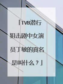 TVB潜行狙击剧中女演员丁敏的真名是叫什么？