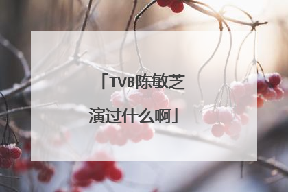 TVB陈敏芝演过什么啊