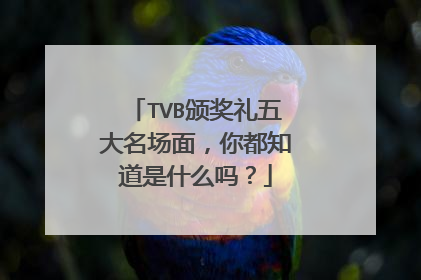 TVB颁奖礼五大名场面，你都知道是什么吗？