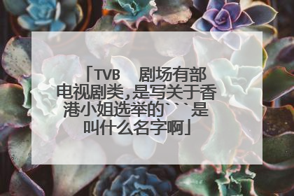 TVB  剧场有部电视剧类,是写关于香港小姐选举的```是叫什么名字啊
