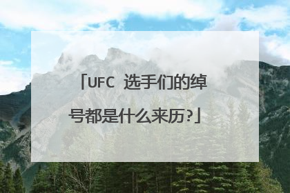 UFC 选手们的绰号都是什么来历?