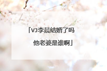 VJ李晨结婚了吗 他老婆是谁啊