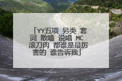 YY五项 另类 套词 散嗑 说唱 MC 滚刀肉 都谁是最厉害的 谁告诉我