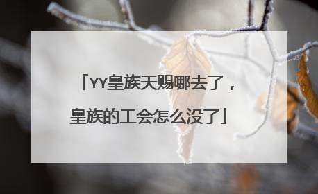 YY皇族天赐哪去了,皇族的工会怎么没了