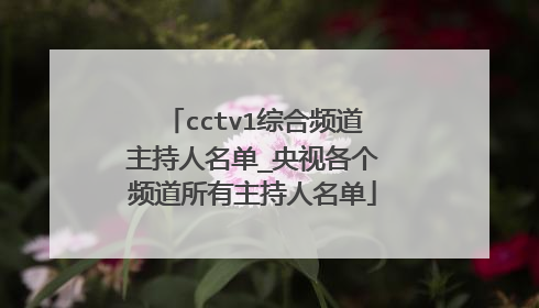 cctv1综合频道主持人名单_央视各个频道所有主持人名单