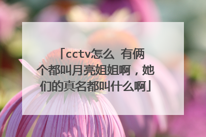cctv怎么 有俩个都叫月亮姐姐啊，她们的真名都叫什么啊