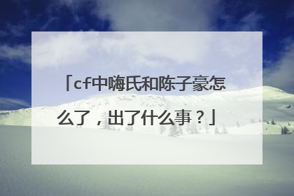 cf中嗨氏和陈子豪怎么了,出了什么事?
