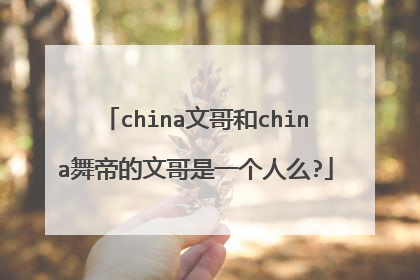 china文哥和china舞帝的文哥是一个人么?
