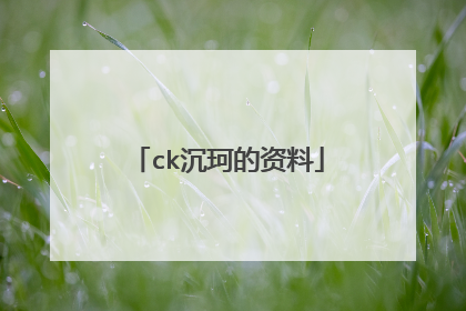 ck沉珂的资料