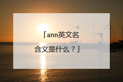 ann英文名含义是什么？