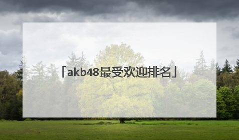 akb48最受欢迎排名