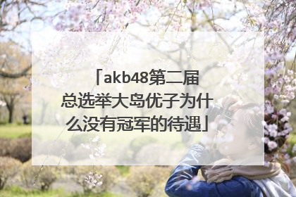 akb48第二届总选举大岛优子为什么没有冠军的待遇