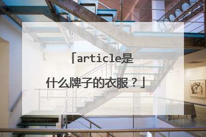 article是什么牌子的衣服?