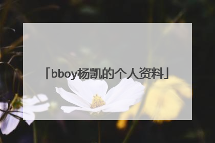 bboy杨凯的个人资料