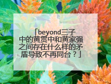 beyond三子中的黄贯中和黄家强之间存在什么样的矛盾导致不再同台?