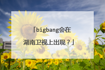 bigbang会在湖南卫视上出现？