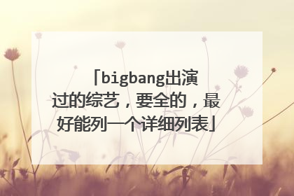 bigbang出演过的综艺，要全的，最好能列一个详细列表