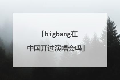 bigbang在中国开过演唱会吗